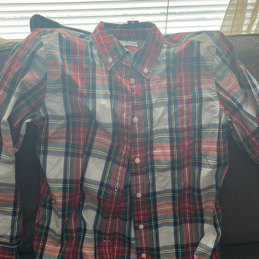 Plaid button down shirt